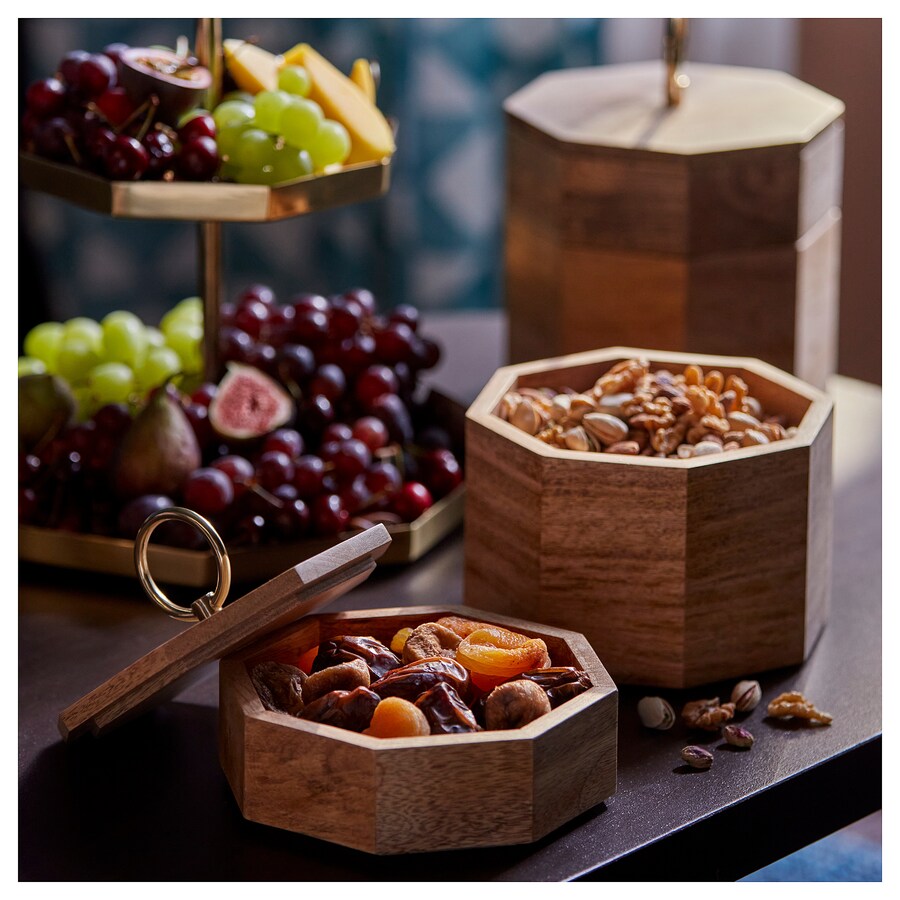 جعبه با درب، چوب، 17x17x23 سانتی متر GOKVÄLLÅ